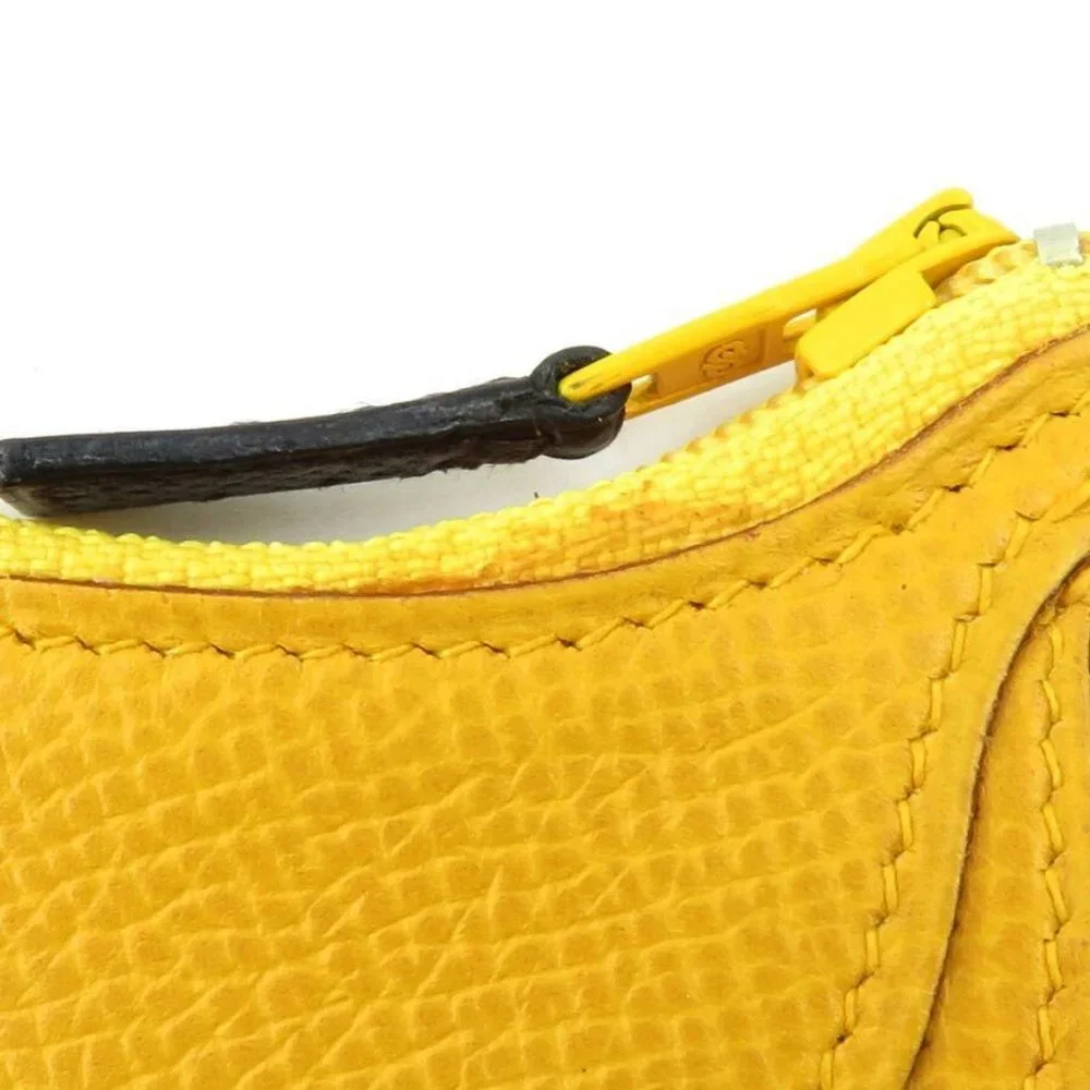 Authentic HERMES Fruit Motif Banana Coin Case Coin Purse Yellow Leather - Picture 2 of 11